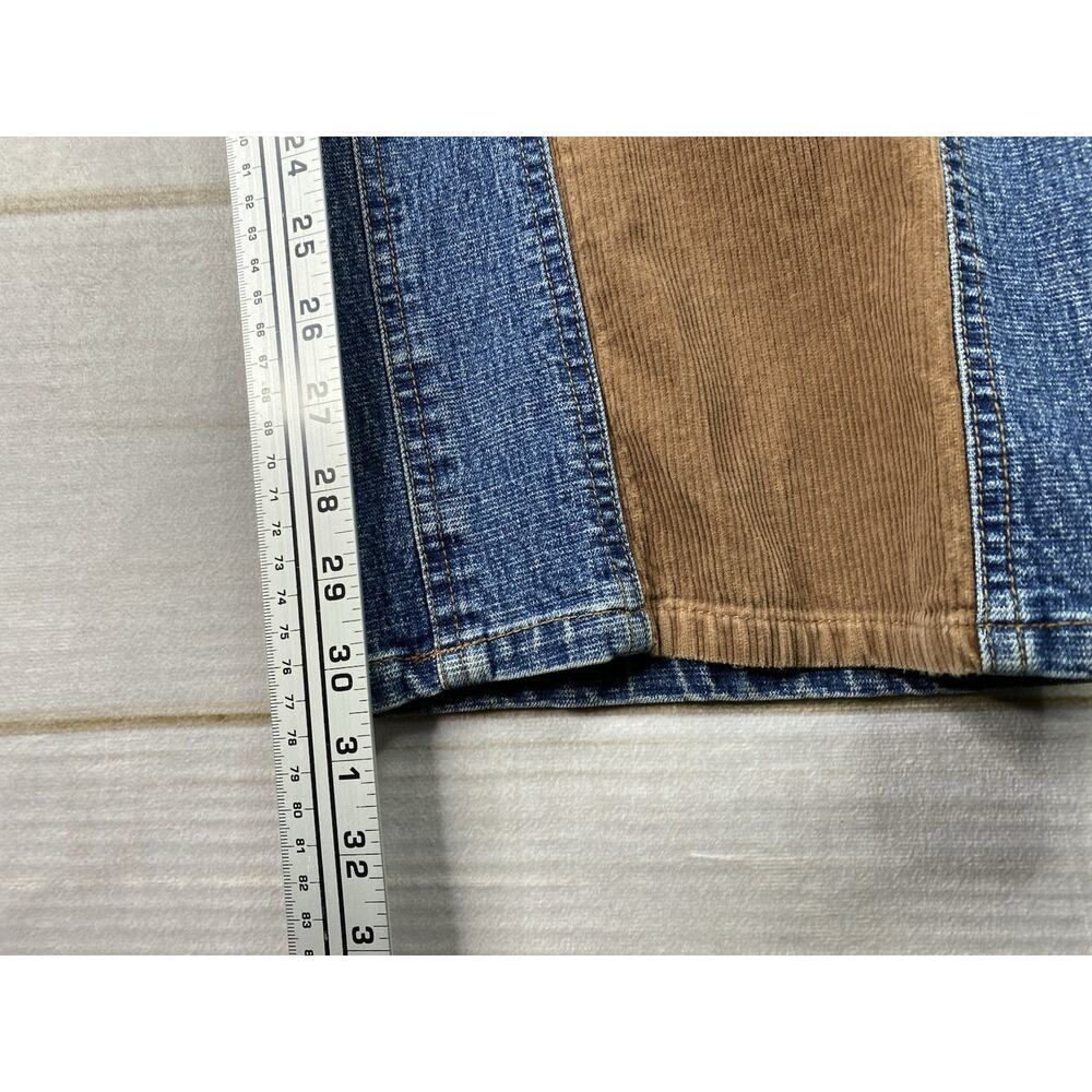 Vtg The Blues Womens Jeans Sz 16 Blue Denim & Corduroy Wide Leg High Rise Retro - Picture 6 of 9